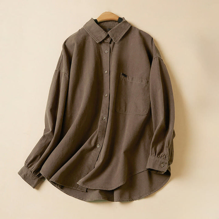 Buddha Stonesカジュアルボタンデザイン レディース スタンドカラー 長袖 コットンシャツ - シエナ - US14、 UK/AU18、 EU46 (2XL) - image 15