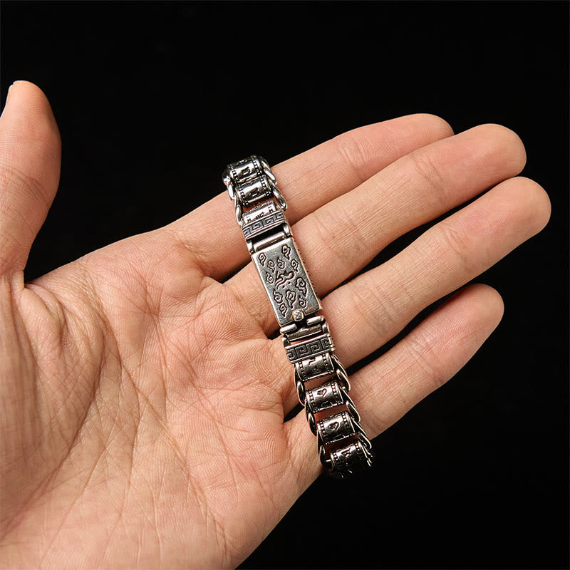 Buddha Stonesチベットの吉兆の雲 銅製 オム・オーム・マニ・パドメ・フム平和の金属ブレスレット - image 4
