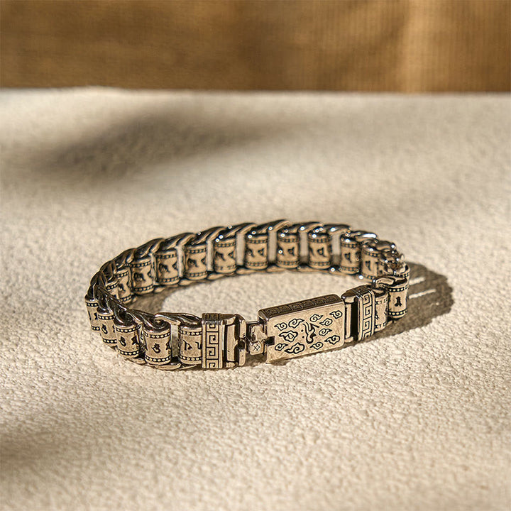 Buddha Stonesチベットの吉兆の雲 銅製 オム・オーム・マニ・パドメ・フム平和の金属ブレスレット - image 3