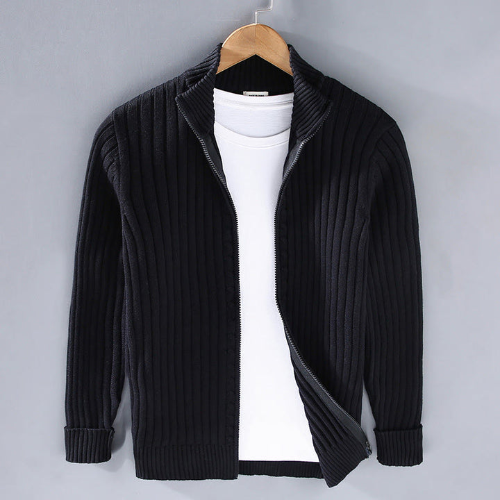 Buddha Stones春 無地 ジッパーデザイン コットン メンズ 長袖 モックネック ジャケット - 黒 - US/UK/AU42、 EU52 (3XL) - image 9