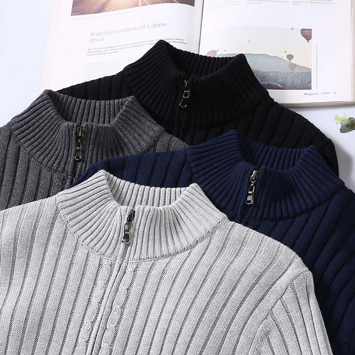 Buddha Stones春 無地 ジッパーデザイン コットン メンズ 長袖 モックネック ジャケット - image 12
