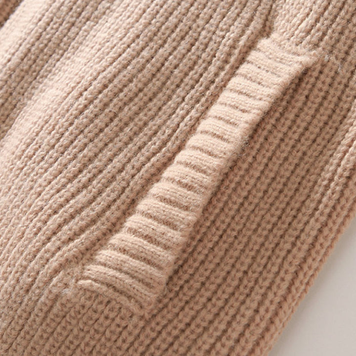 Buddha Stones冬用 無地 ジッパー ニット カーディガン メンズ 長袖 コットン ジャケット ポケット付き - image 16