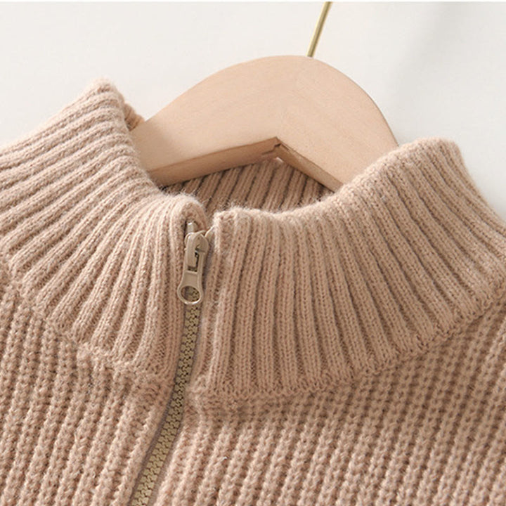 Buddha Stones冬用 無地 ジッパー ニット カーディガン メンズ 長袖 コットン ジャケット ポケット付き - image 14