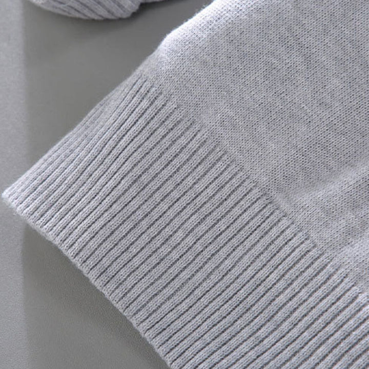 Buddha Stonesリブ編み 無地 裾デザイン メンズ モックネック 長袖 ピュアコットン セーター - image 11