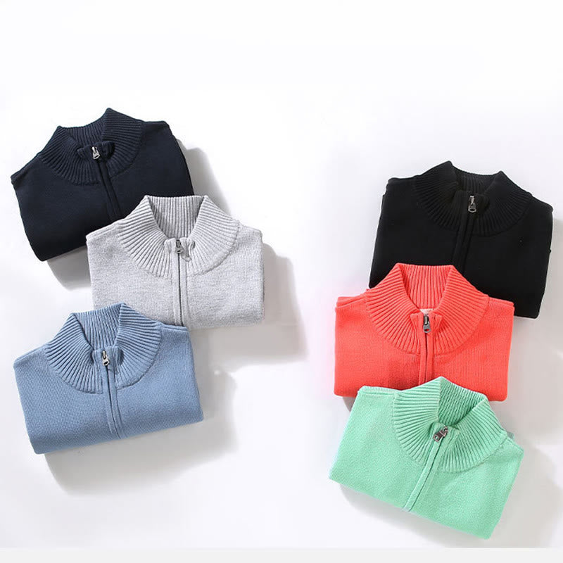 Buddha Stonesリブ編み 無地 裾デザイン メンズ モックネック 長袖 ピュアコットン セーター - image 18