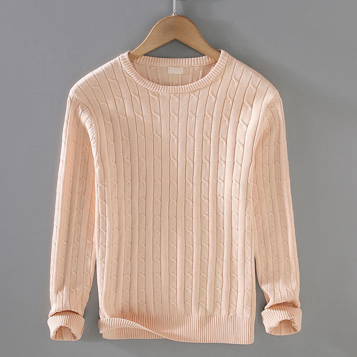 Buddha Stonesケーブルニットデザインメンズクルーネック長袖ピュアコットンセーター - モカシン - US/UK/AU42、 EU52 (3XL) - image 2