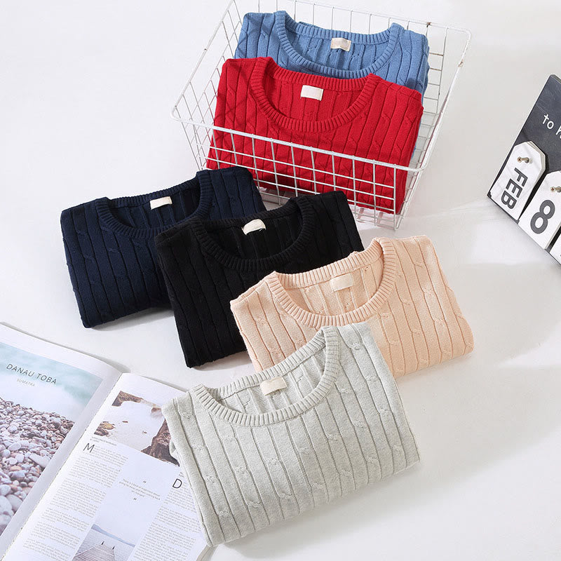 Buddha Stonesケーブルニットデザインメンズクルーネック長袖ピュアコットンセーター - image 14