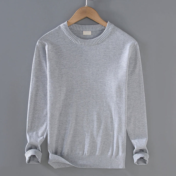 Buddha Stonesリブデザイン ピュアコットン サーマル メンズ クルーネック 長袖 セーター - ライトグレー - US/UK/AU42、 EU52 (3XL) - image 3
