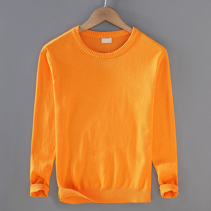 Buddha Stonesリブデザイン ピュアコットン サーマル メンズ クルーネック 長袖 セーター - オレンジ - US/UK/AU42、 EU52 (3XL) - image 11