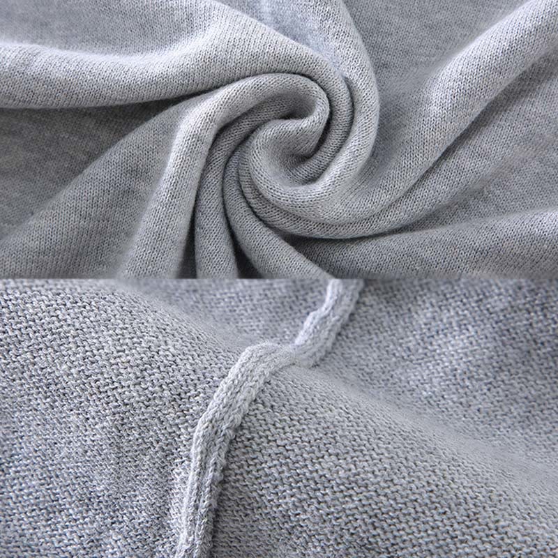 Buddha Stones無地 Vネック コットン シンプルデザイン メンズ 長袖セーター - image 5