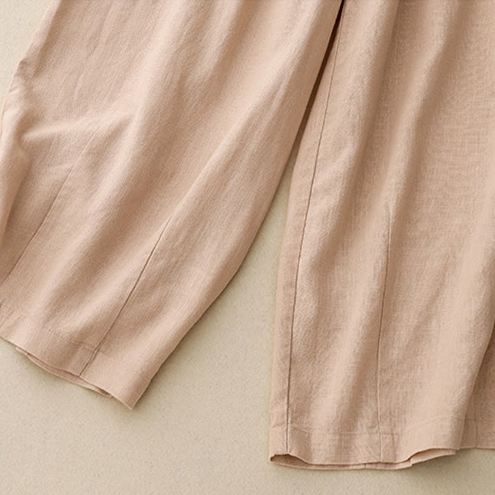 Buddha Stones無地コットン レディース ワイドレッグパンツ ポケット付き - image 17