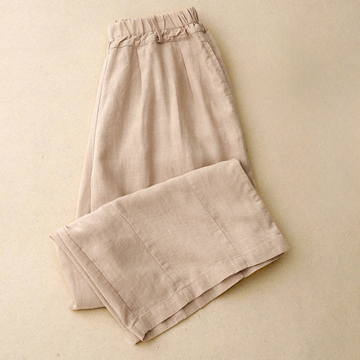Buddha Stones無地コットン レディース ワイドレッグパンツ ポケット付き - image 14