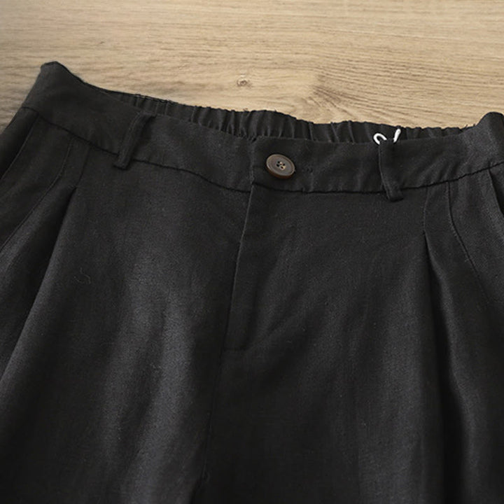 Buddha Stones無地コットン レディース ボタン ワイドレッグパンツ ポケット付き - image 17