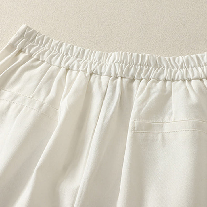 Buddha Stones刺繍柄ポリエステルレディースワイドレッグパンツ（ポケット付き） - image 5