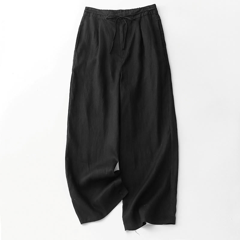 Buddha Stonesカジュアル 無地 ロープ レディース コットンパンツ ポケット付き - 黒 - US8-10，UK/AU12-14，EU40-42 (2XL) - image 8