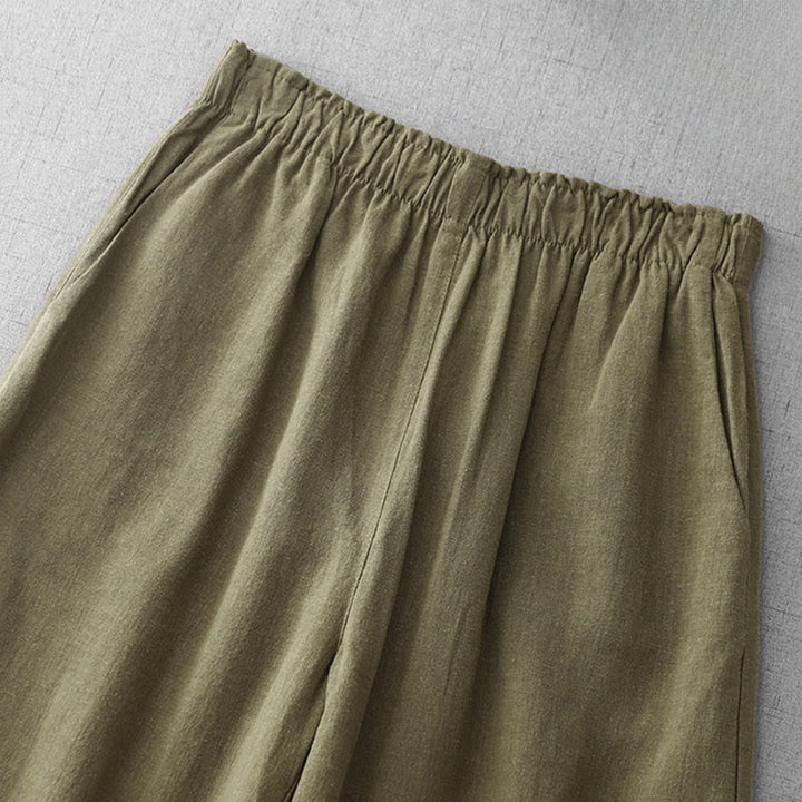 Buddha Stonesカジュアル 無地 ロープ レディース コットン 7-8丈 パンツ ポケット付き - image 2