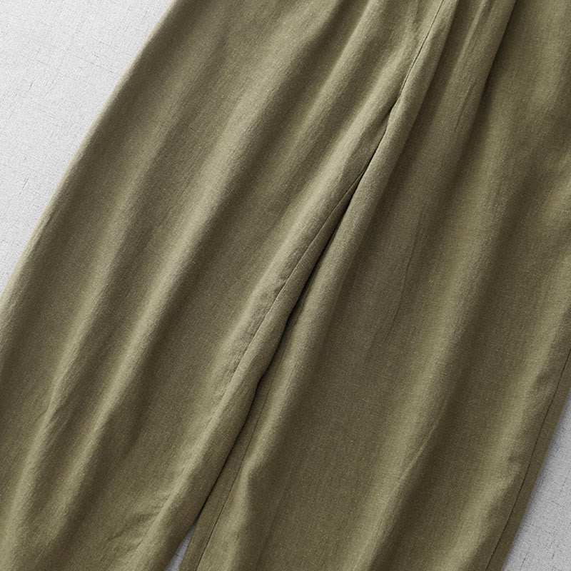 Buddha Stonesカジュアル 無地 ロープ レディース コットン 7-8丈 パンツ ポケット付き - image 5