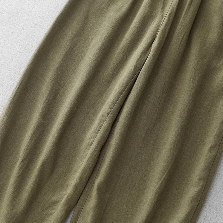 Buddha Stonesカジュアル 無地 ロープ レディース コットン 7-8丈 パンツ ポケット付き - image 5