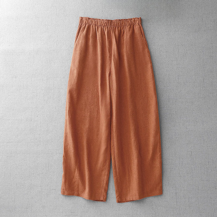 Buddha Stonesカジュアル 無地 ロープ レディース コットン 7-8丈 パンツ ポケット付き - コーラル - US8-10，UK/AU12-14，EU40-42 (2XL) - image 9