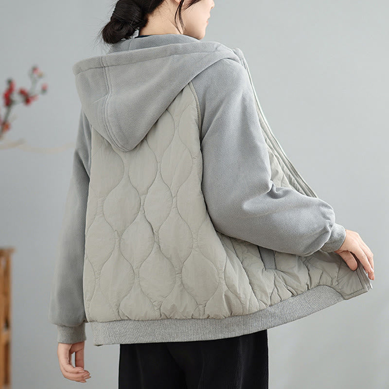 Buddha Stonesレディース 長袖 厚手 暖かい フード付き コットンジャケット ポケット付き - image 12
