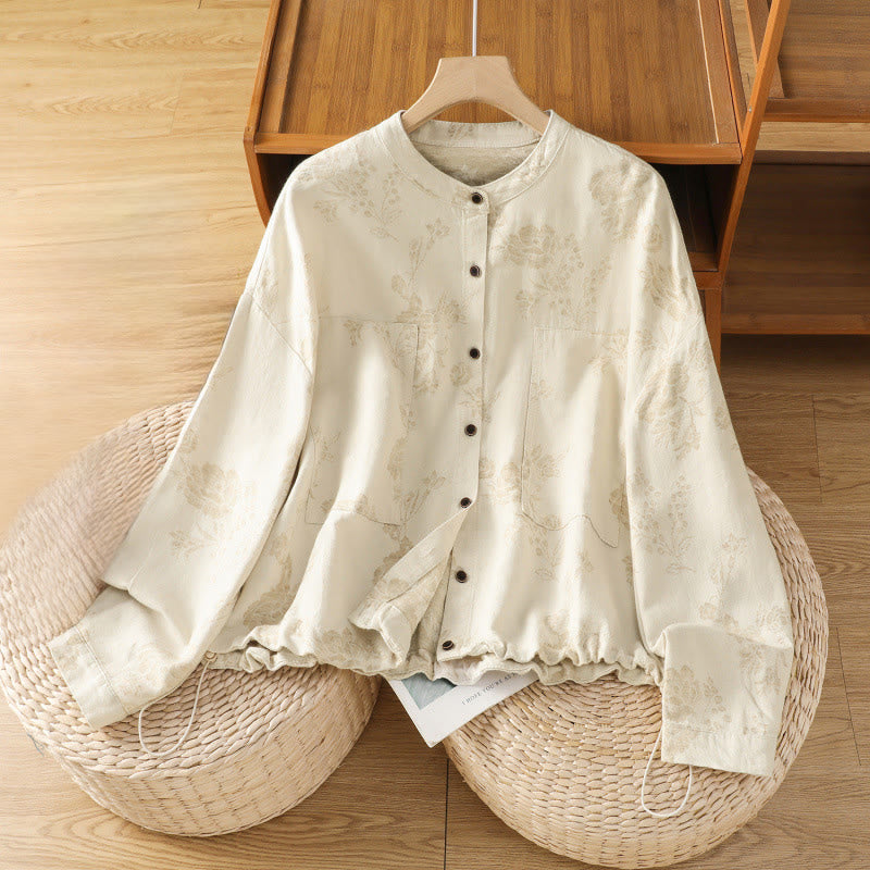 Buddha Stonesカジュアルプリント柄 レディース 長袖 ポリエステルシャツ - パパイヤホイップ - US14、 UK/AU18、 EU46 (2XL) - image 10