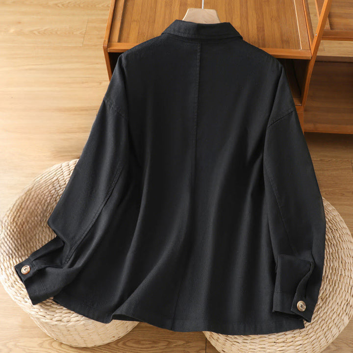Buddha Stonesカジュアル レディース 長袖 スタンドカラー コットン ポリエステル シャツ ポケット付き - image 10