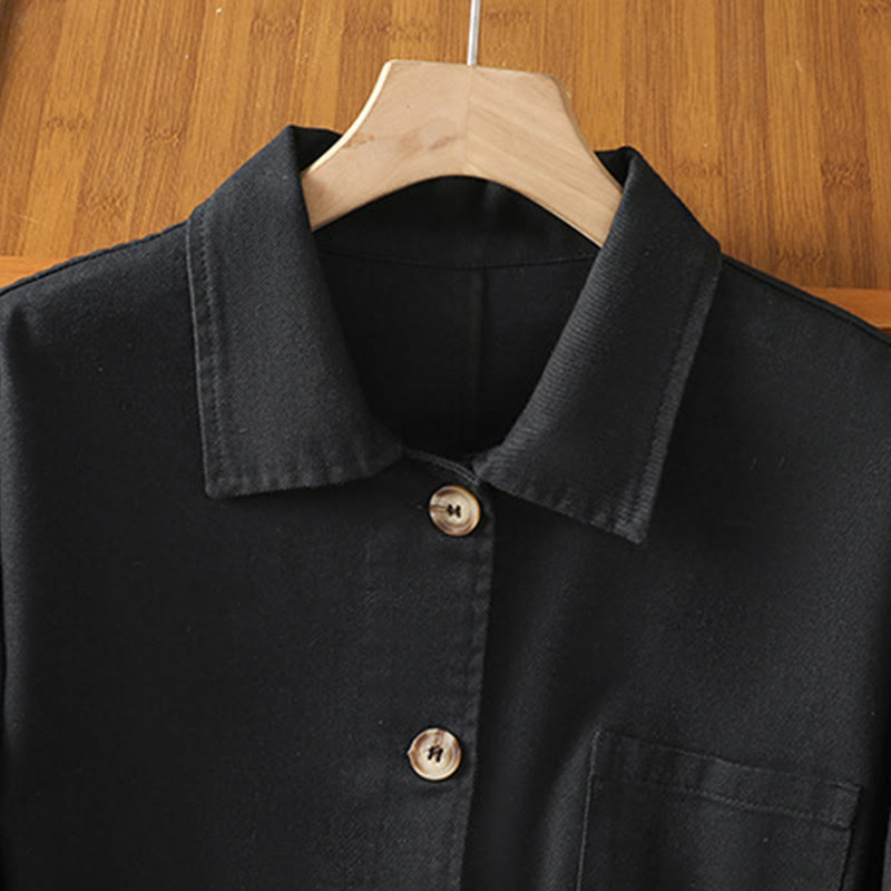 Buddha Stonesカジュアル レディース 長袖 スタンドカラー コットン ポリエステル シャツ ポケット付き - image 11