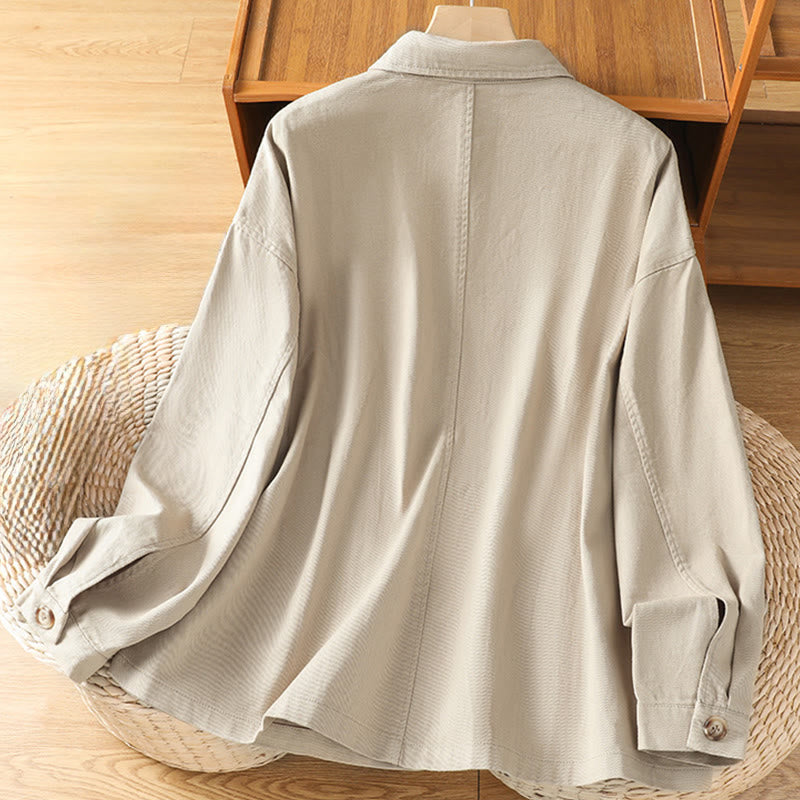 Buddha Stonesカジュアル レディース 長袖 スタンドカラー コットン ポリエステル シャツ ポケット付き - image 19
