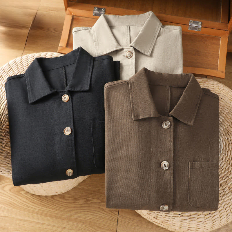 Buddha Stonesカジュアル レディース 長袖 スタンドカラー コットン ポリエステル シャツ ポケット付き - image 29