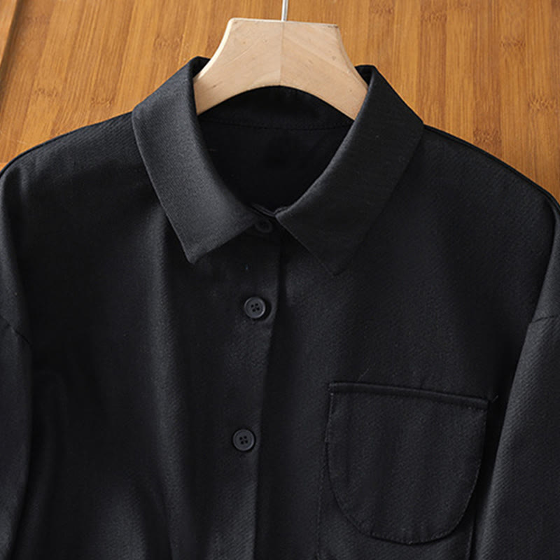 Buddha Stonesカジュアル レディース 長袖 スタンドカラー コットンシャツ ポケット付き - image 14