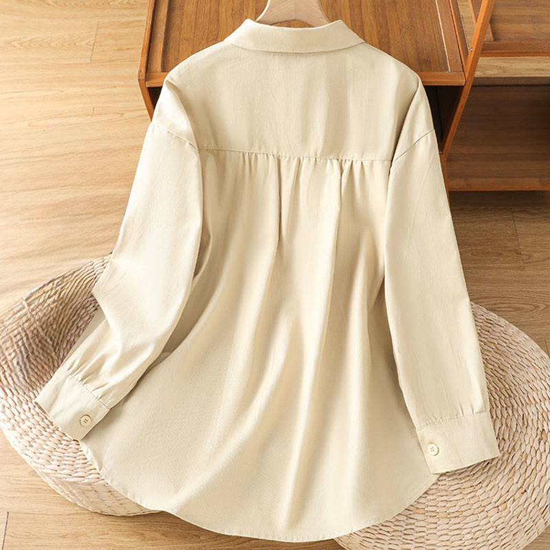 Buddha Stonesカジュアル レディース 長袖 スタンドカラー コットンシャツ ポケット付き - image 19