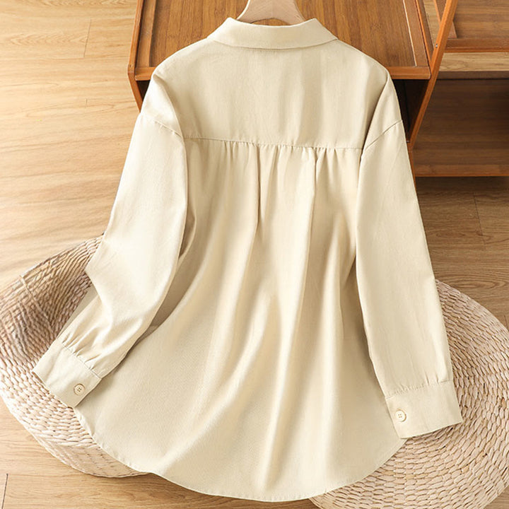 Buddha Stonesカジュアル レディース 長袖 スタンドカラー コットンシャツ ポケット付き - image 19