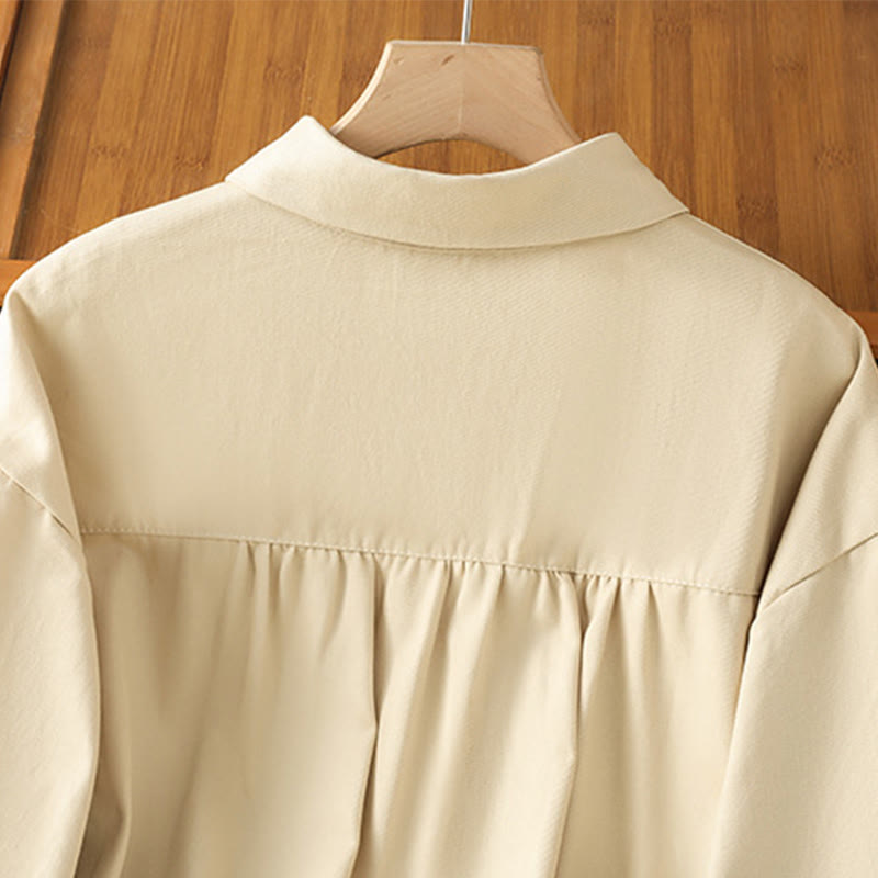 Buddha Stonesカジュアル レディース 長袖 スタンドカラー コットンシャツ ポケット付き - image 24