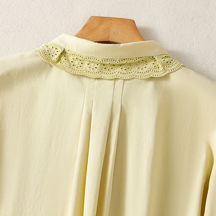 Buddha Stonesカジュアル レディース 長袖 レースラペル コットンシャツ - image 12