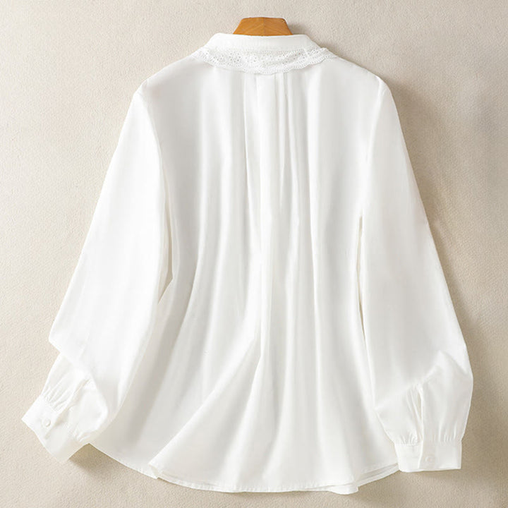 Buddha Stonesカジュアル レディース 長袖 レースラペル コットンシャツ - image 20