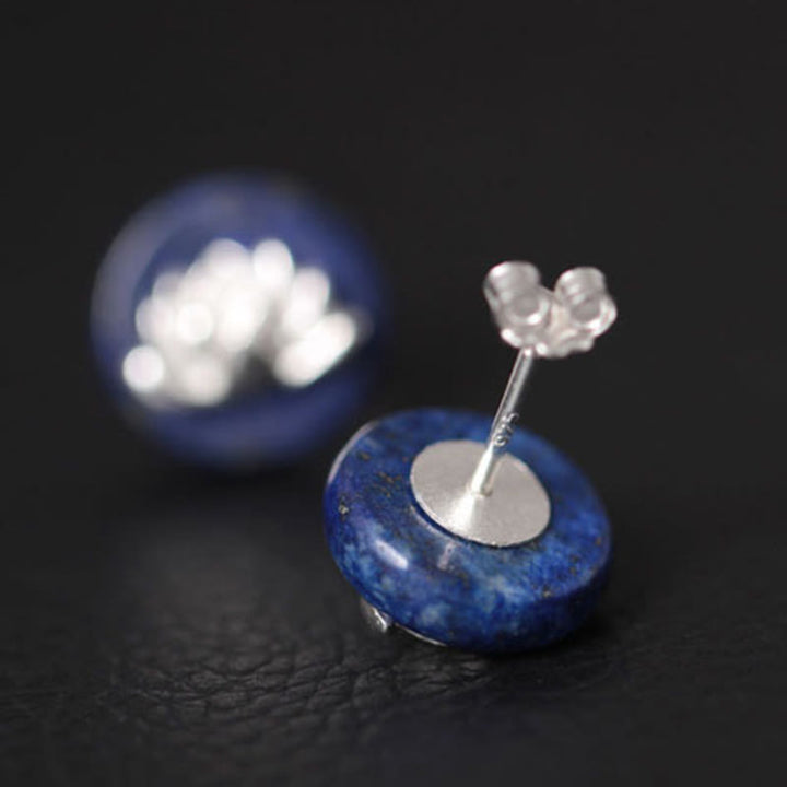 Buddha Stonesラズライト 925 スターリングシルバー 蓮の模様 悟りのイヤリング  - image 2
