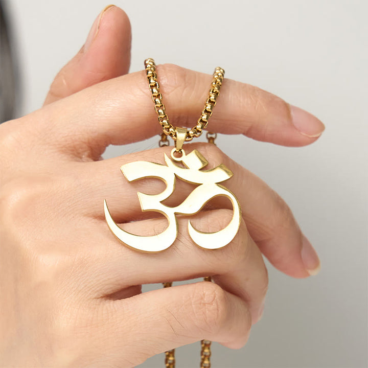 Buddha Stonesオムシンボル マントラ ステンレススチール フォーカスネックレスペンダント - image 5
