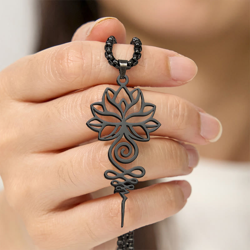 Buddha Stones蓮 ウナロメ チャクラ シンボル デザイン ステンレススチール 悟りのネックレス ペンダント - image 16