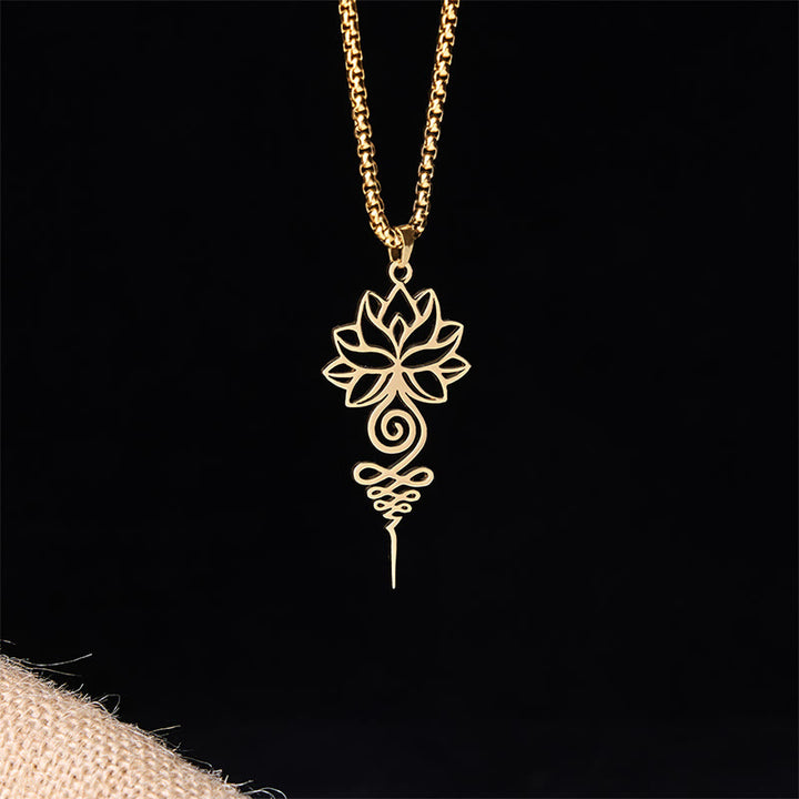 Buddha Stones蓮 ウナロメ チャクラ シンボル デザイン ステンレススチール 悟りのネックレス ペンダント - image 8