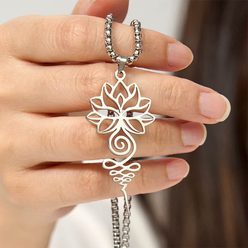 Buddha Stones蓮 ウナロメ チャクラ シンボル デザイン ステンレススチール 悟りのネックレス ペンダント - image 4