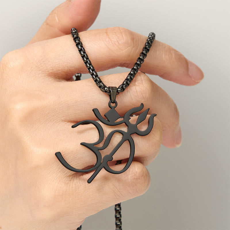 Buddha StonesトライデントOMシンボルステンレススチール接続ネックレスペンダント - image 17