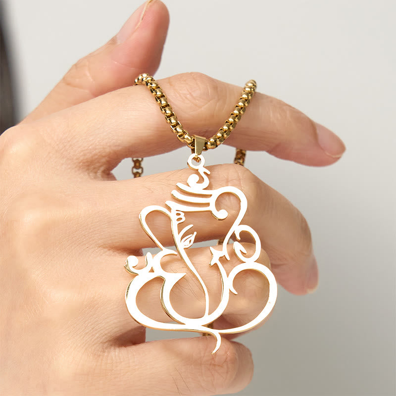 Buddha Stonesガネーシャ象 ステンレススチール 守護ネックレス ペンダント - image 4