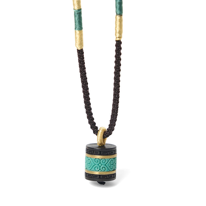 Buddha Stones黒檀ターコイズ シリンダー ピース ネックレス ペンダント - image 6