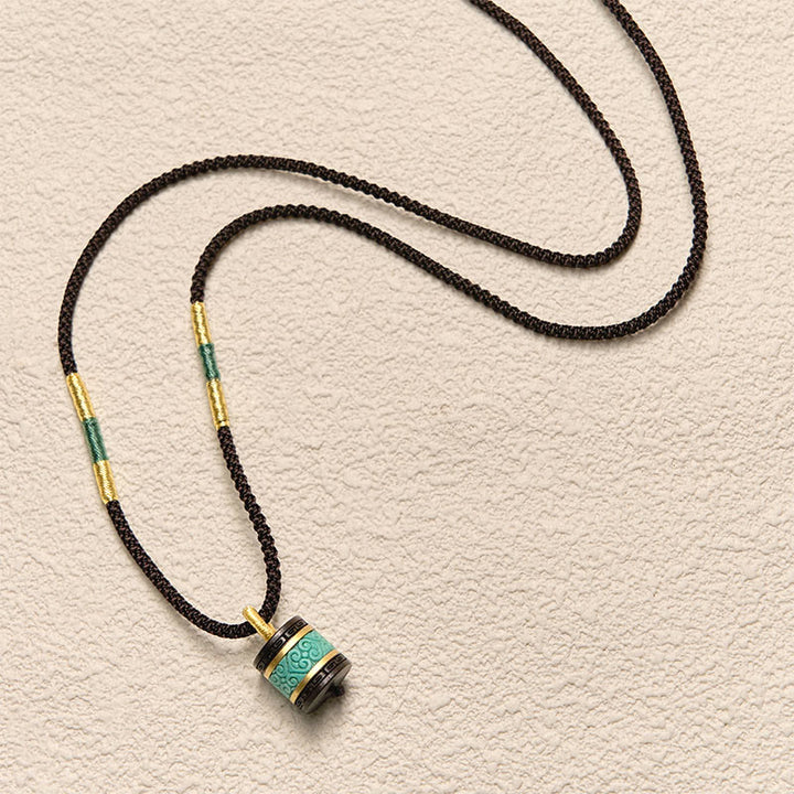 Buddha Stones黒檀ターコイズ シリンダー ピース ネックレス ペンダント - image 4