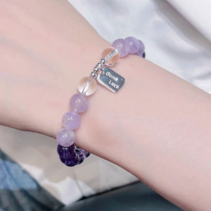 Buddha Stonesアメジスト ローズクォーツ ストロベリークォーツ 幸運のお守りブレスレット - image 9