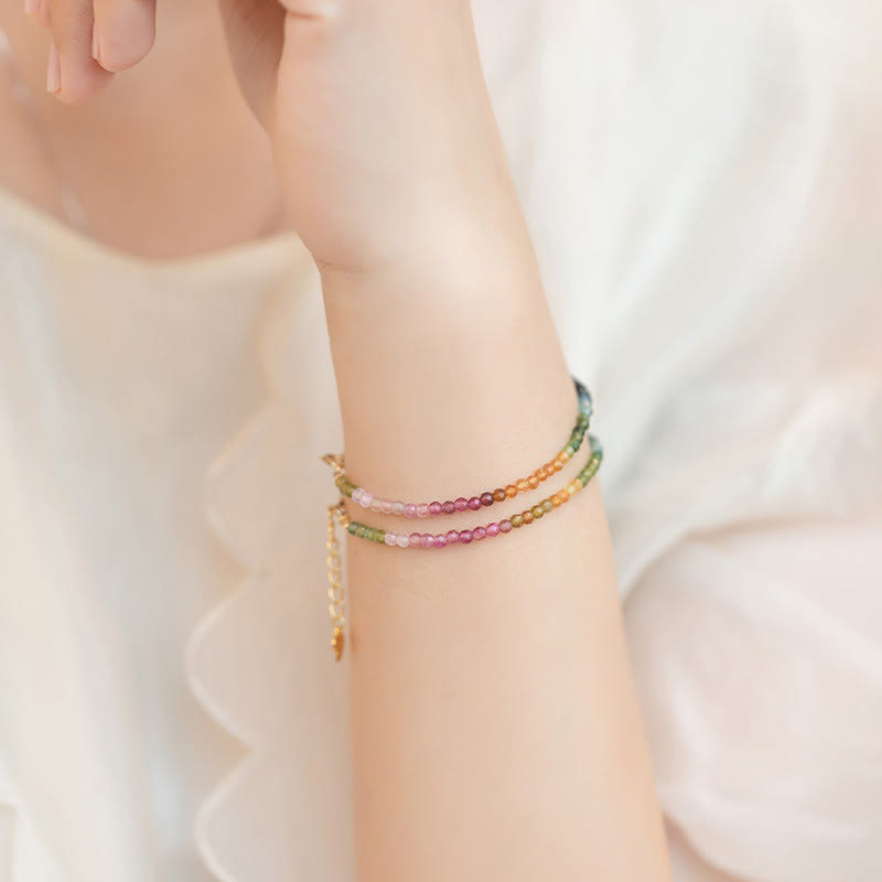 Buddha Stones 2.5mm天然トルマリン極細ビーズビーズ幸運を呼ぶブレスレット - image 8