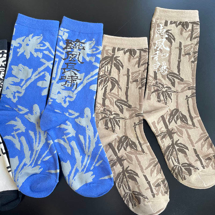 Buddha Stones中国書道 花柄 マイクロクルー レディース コットンソックス - image 32