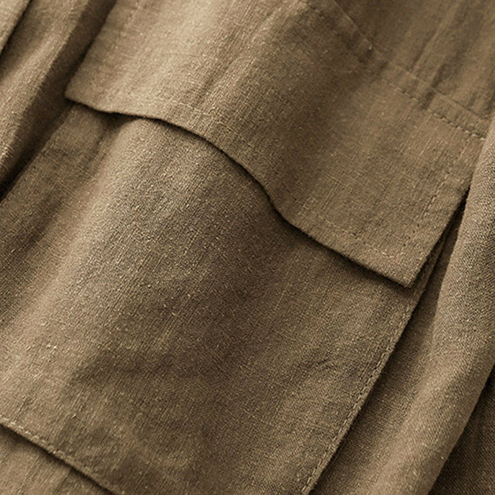 Buddha Stonesダブルブレストデザイン 長袖 レディース コットンジャケット ポケット付き - image 3