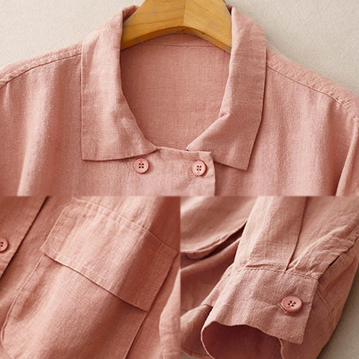 Buddha Stonesダブルブレストデザイン 長袖 レディース コットンジャケット ポケット付き - image 21