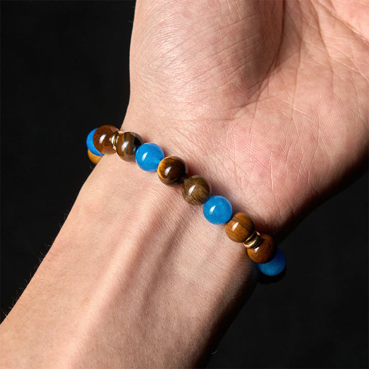Buddha Stonesアパタイト タイガーアイ スペーサービーズ モチベーションブレスレット - image 4